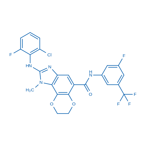 2-((2-Chloro-6-fluorophenyl)amino)-N-(3-fluoro-5-(trifluoromethyl)phenyl)-1-methyl-7,8-dihydro-1H-[1,4]dioxino[2',3':3,4]benzo[1,2-d]imidazole-5-carboxamide