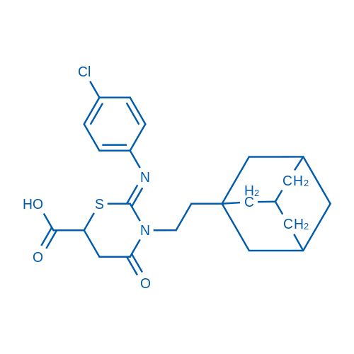 (Z)-3-(2-(Adamantan-1-yl)ethyl)-2-((4-chlorophenyl)imino)-4-oxo-1,3-thiazinane-6-carboxylic acid