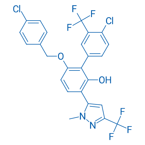 4'-Chloro-6-((4-chlorobenzyl)oxy)-3-(1-methyl-3-(trifluoromethyl)-1H-pyrazol-5-yl)-3'-(trifluoromethyl)-[1,1'-biphenyl]-2-ol