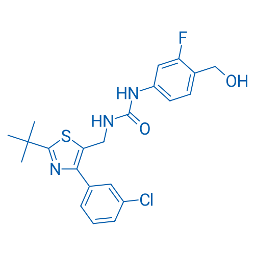 1-((2-(tert-Butyl)-4-(3-chlorophenyl)thiazol-5-yl)methyl)-3-(3-fluoro-4-(hydroxymethyl)phenyl)urea