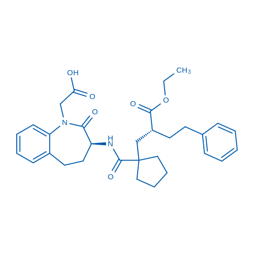 2-((S)-3-(1-((R)-2-(Ethoxycarbonyl)-4-phenylbutyl)cyclopentanecarboxamido)-2-oxo-2,3,4,5-tetrahydro-1H-benzo[b]azepin-1-yl)acetic acid