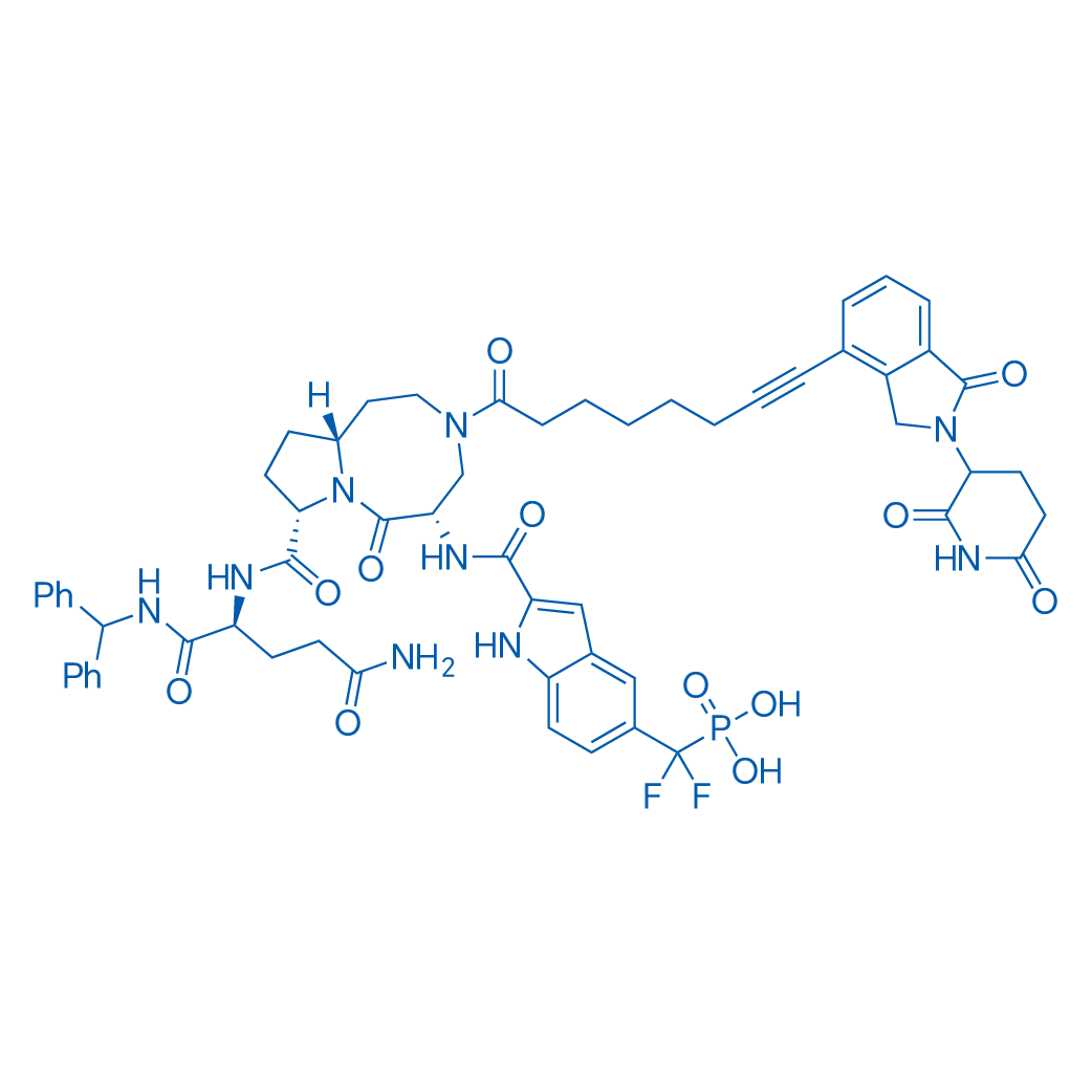 ((2-(((5S,8S,10aR)-8-(((S)-5-Amino-1-(benzhydrylamino)-1,5-dioxopentan-2-yl)carbamoyl)-3-(8-(2-(2,6-dioxopiperidin-3-yl)-1-oxoiSoindolin-4-yl)oct-7-ynoyl)-6-oxodecahydropyrrolo[1,2-a][1,5]diazocin-5-yl)carbamoyl)-1H-indol-5-yl)difluoromethyl)phosphonic ac