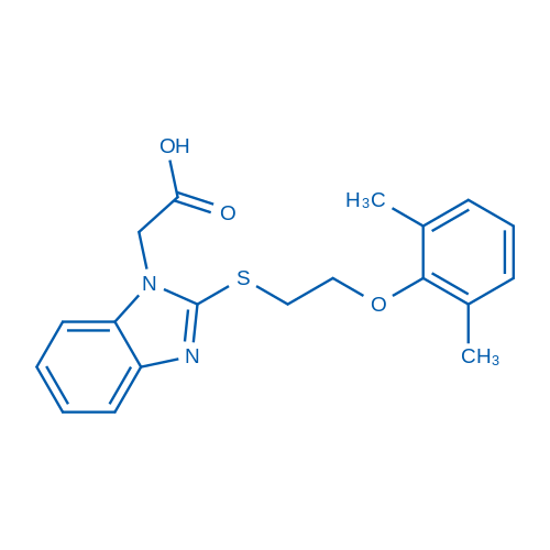 2-(2-((2-(2,6-Dimethylphenoxy)ethyl)thio)-1H-benzo[d]imidazol-1-yl)acetic acid
