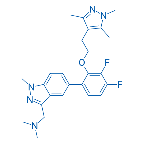 1-(5-(3,4-difluoro-2-(2-(1,3,5-Trimethyl-1H-pyrazol-4-yl)ethoxy)phenyl)-1-methyl-1H-indazol-3-yl)-N,N-dimethylmethanamine