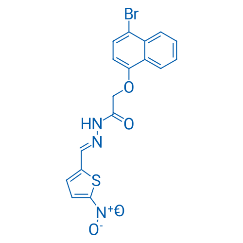 2-((4-Bromonaphthalen-1-yl)oxy)-N'-((5-nitrothiophen-2-yl)methylene)acetohydrazide