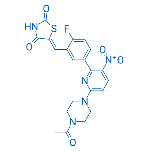 5-(5-(6-(4-Acetylpiperazin-1-yl)-3-nitropyridin-2-yl)-2-fluorobenzylidene)thiazolidine-2,4-dione