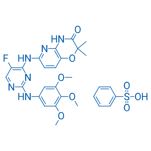6-((5-Fluoro-2-((3,4,5-trimethoxyphenyl)amino)pyrimidin-4-yl)amino)-2,2-dimethyl-2H-pyrido[3,2-b][1,4]oxazin-3(4H)-one benzenesulfonate