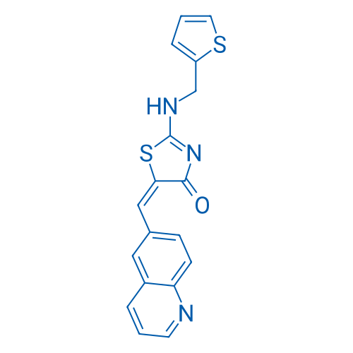 (Z)-5-(Quinolin-6-ylmethylene)-2-((thiophen-2-ylmethyl)amino)thiazol-4(5H)-one