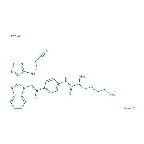 (S)-2,6-Diamino-N-(4-(2-(2-(4-((2-cyanoethyl)amino)-1,2,5-oxadiazol-3-yl)-1H-benzo[d]imidazol-1-yl)acetyl)phenyl)hexanamide dihydrochloride