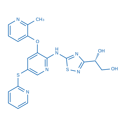 (S)-1-(5-((3-((2-Methylpyridin-3-yl)oxy)-5-(pyridin-2-ylthio)pyridin-2-yl)amino)-1,2,4-thiadiazol-3-yl)ethane-1,2-diol