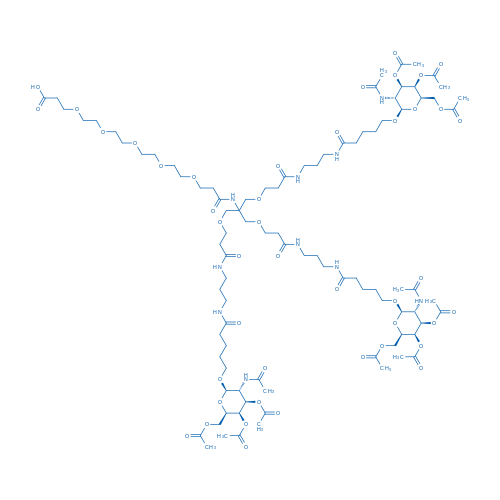 36-(((2R,3R,4R,5R,6R)-3-Acetamido-4,5-diacetoxy-6-(acetoxymethyl)tetrahydro-2H-pyran-2-yl)oxy)-21,21-bis((3-((3-(5-(((2R,3R,4R,5R,6R)-3-acetamido-4,5-diacetoxy-6-(acetoxymethyl)tetrahydro-2H-pyran-2-yl)oxy)pentanamido)propyl)amino)-3-oxopropoxy)methyl)-19,26,32-trioxo-4,7,10,13,16,23-hexaoxa-20,27,31-triazahexatriacontanoic acid