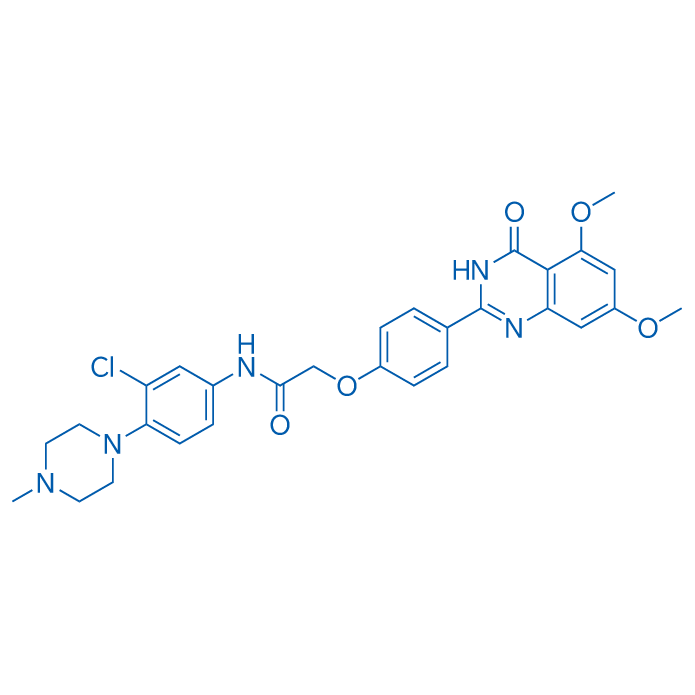 N-(3-Chloro-4-(4-methylpiperazin-1-yl)phenyl)-2-(4-(5,7-dimethoxy-4-oxo-3,4-dihydroquinazolin-2-yl)phenoxy)acetamide