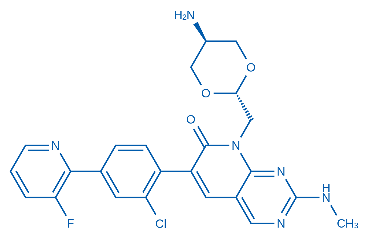 8-(trans-5-Amino-1,3-dioxan-2-yl)methyl)-6-(2-chloro-4-(3-fluoropyridin-2-yl)phenyl)-2-(methylamino)pyrido[2,3-d]pyrimidin-7(8H)-one