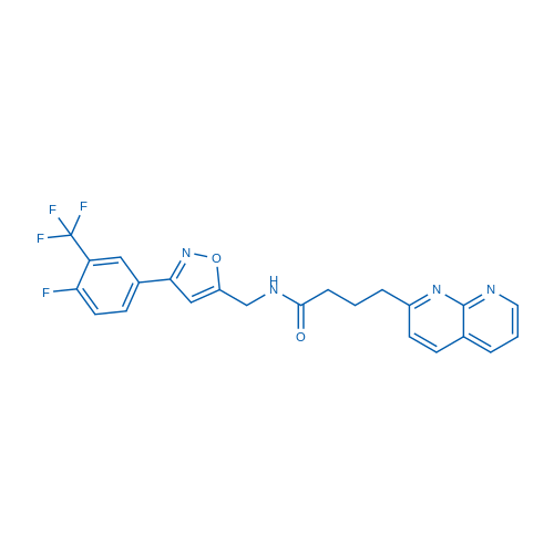 N-((3-(4-Fluoro-3-(trifluoromethyl)phenyl)isoxazol-5-yl)methyl)-4-(1,8-naphthyridin-2-yl)butanamide