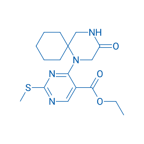 Ethyl 2-(methylthio)-4-(3-oxo-1,4-diazaspiro[5.5]undecan-1-yl)pyrimidine-5-carboxylate