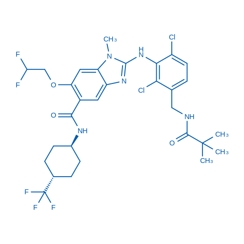 2-((2,6-Dichloro-3-(pivalamidomethyl)phenyl)amino)-6-(2,2-difluoroethoxy)-1-methyl-N-(trans-4-(trifluoromethyl)cyclohexyl)-1H-benzo[d]imidazole-5-carboxamide