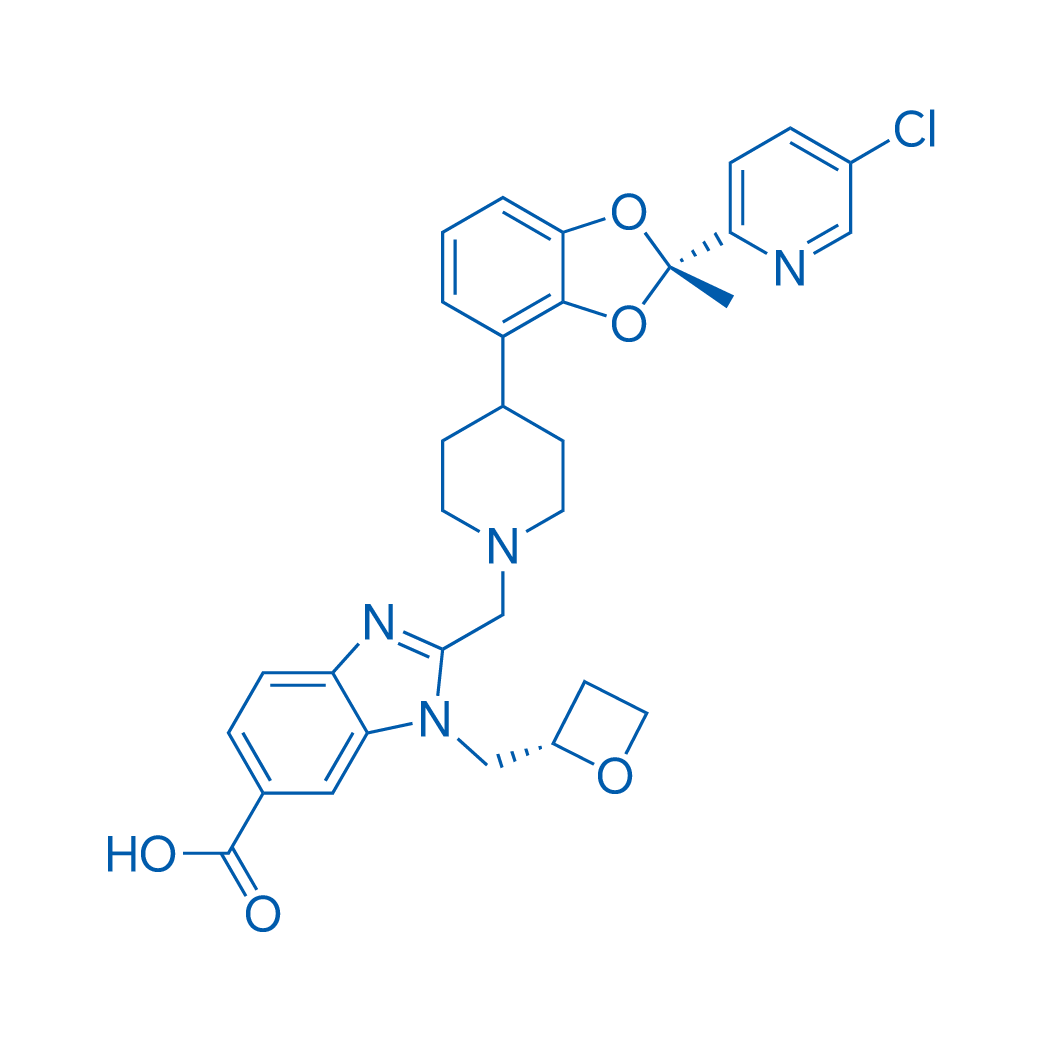 2-((4-((S)-2-(5-Chloropyridin-2-yl)-2-methylbenzo[d][1,3]dioxol-4-yl)piperidin-1-yl)methyl)-1-(((S)-oxetan-2-yl)methyl)-1H-benzo[d]imidazole-6-carboxylic acid