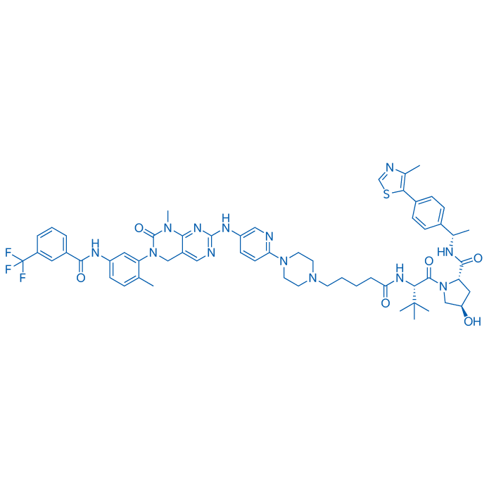 (2S,4R)-1-((S)-3,3-Dimethyl-2-(5-(4-(5-((8-methyl-6-(2-methyl-5-(3-(trifluoromethyl)benzamido)phenyl)-7-oxo-5,6,7,8-tetrahydropyrimido[4,5-d]pyrimidin-2-yl)amino)pyridin-2-yl)piperazin-1-yl)pentanamido)butanoyl)-4-hydroxy-N-((S)-1-(4-(4-methylthiazol-5-yl)phenyl)ethyl)pyrrolidine-2-carboxamide