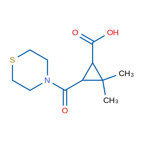 2,2-Dimethyl-3-(thiomorpholine-4-carbonyl)cyclopropanecarboxylic acid
