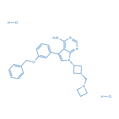 rel-7-((1S,3s)-3-(azetidin-1-ylmethyl)cyclobutyl)-5-(3-(benzyloxy)phenyl)-7H-pyrrolo[2,3-d]pyrimidin-4-amine dihydrochloride