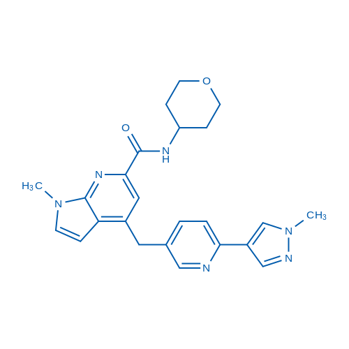 1-Methyl-4-((6-(1-methyl-1H-pyrazol-4-yl)pyridin-3-yl)methyl)-N-(tetrahydro-2H-pyran-4-yl)-1H-pyrrolo[2,3-b]pyridine-6-carboxamide