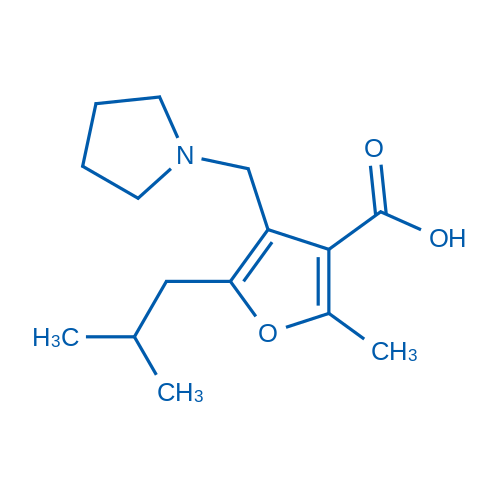 5-Isobutyl-2-methyl-4-(pyrrolidin-1-ylmethyl)furan-3-carboxylic acid
