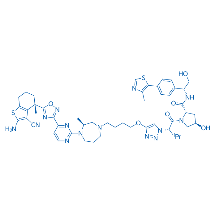 (2S,4R)-1-((S)-2-(4-(4-((S)-4-(4-(5-((S)-2-Amino-3-cyano-4-methyl-4,5,6,7-tetrahydrobenzo[b]thiophen-4-yl)-1,2,4-oxadiazol-3-yl)pyrimidin-2-yl)-3-methyl-1,4-diazepan-1-yl)butoxy)-1H-1,2,3-triazol-1-yl)-3-methylbutanoyl)-4-hydroxy-N-((R)-2-hydroxy-1-(4-(4-methylthiazol-5-yl)phenyl)ethyl)pyrrolidine-2-carboxamide