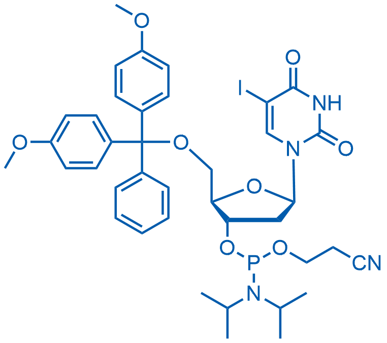 (2R,3S,5R)-2-((Bis(4-methoxyphenyl)(phenyl)methoxy)methyl)-5-(5-iodo-2,4-dioxo-3,4-dihydropyrimidin-1(2H)-yl)tetrahydrofuran-3-yl (2-cyanoethyl) diisopropylphosphoramidite