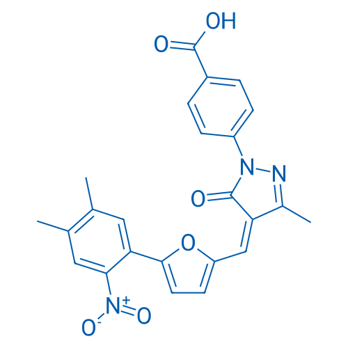 4-(4-((5-(4,5-Dimethyl-2-nitrophenyl)furan-2-yl)methylene)-3-methyl-5-oxo-4,5-dihydro-1H-pyrazol-1-yl)benzoic acid