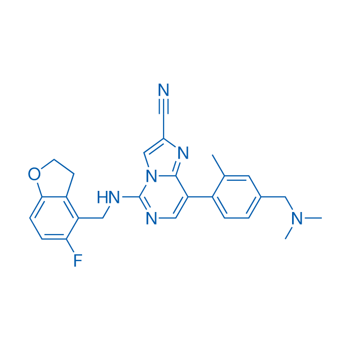8-(4-((Dimethylamino)methyl)-2-methylphenyl)-5-(((5-fluoro-2,3-dihydrobenzofuran-4-yl)methyl)amino)imidazo[1,2-c]pyrimidine-2-carbonitrile