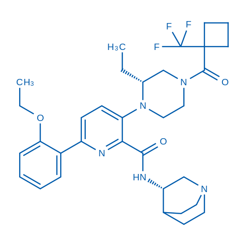 6-(2-Ethoxyphenyl)-3-((R)-2-ethyl-4-(1-(trifluoromethyl)cyclobutane-1-carbonyl)piperazin-1-yl)-N-((S)-quinuclidin-3-yl)picolinamide