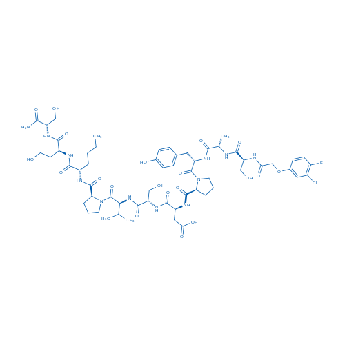 (S)-4-(((S)-1-(((S)-1-((S)-2-(((S)-1-(((S)-1-(((S)-1-Amino-3-hydroxy-1-oxopropan-2-yl)amino)-4-hydroxy-1-oxobutan-2-yl)amino)-1-oxohexan-2-yl)carbamoyl)pyrrolidin-1-yl)-3-methyl-1-oxobutan-2-yl)amino)-3-hydroxy-1-oxopropan-2-yl)amino)-3-((S)-1-((2-(3-chloro-4-fluorophenoxy)acetyl)-L-seryl-L-alanyl-L-tyrosyl)pyrrolidine-2-carboxamido)-4-oxobutanoic acid
