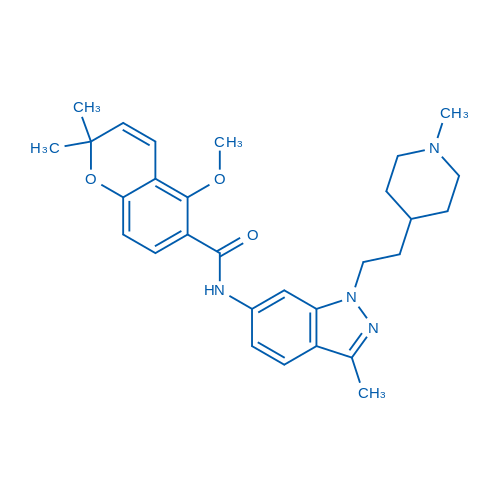 5-Methoxy-2,2-dimethyl-N-(3-methyl-1-(2-(1-methylpiperidin-4-yl)ethyl)-1H-indazol-6-yl)-2H-chromene-6-carboxamide