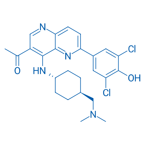 1-(6-(3,5-Dichloro-4-hydroxyphenyl)-4-((trans-4-((dimethylamino)methyl)cyclohexyl)amino)-1,5-naphthyridin-3-yl)ethanone