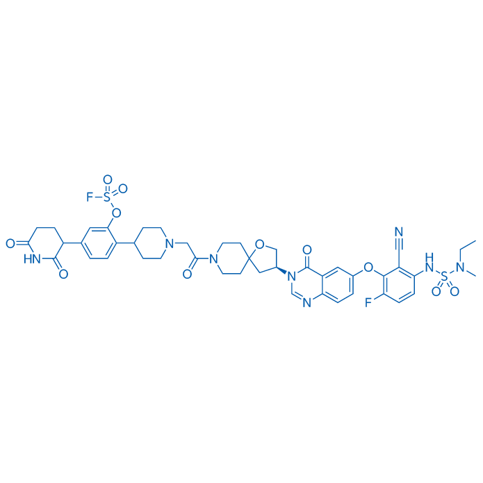 2-(1-(2-((S)-3-(6-(2-Cyano-3-((N-ethyl-N-methylsulfamoyl)amino)-6-fluorophenoxy)-4-oxoquinazolin-3(4H)-yl)-1-oxa-8-azaspiro[4.5]decan-8-yl)-2-oxoethyl)piperidin-4-yl)-5-(2,6-dioxopiperidin-3-yl)phenyl sulfurofluoridate