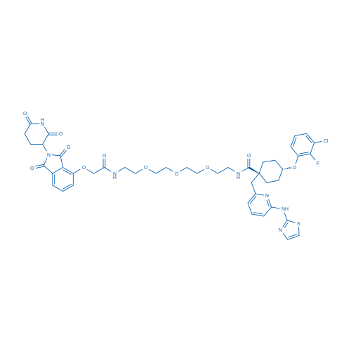 trans-4-(3-Chloro-2-fluorophenoxy)-N-(1-((2-(2,6-dioxopiperidin-3-yl)-1,3-dioxoisoindolin-4-yl)oxy)-2-oxo-6,9,12-trioxa-3-azatetradecan-14-yl)-1-((6-(thiazol-2-ylamino)pyridin-2-yl)methyl)cyclohexane-1-carboxamide