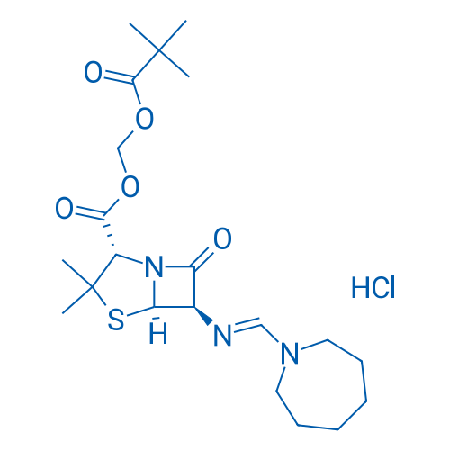(Pivaloyloxy)methyl (2S,5R,6R)-6-((azepan-1-ylmethylene)amino)-3,3-dimethyl-7-oxo-4-thia-1-azabicyclo[3.2.0]heptane-2-carboxylate hydrochloride
