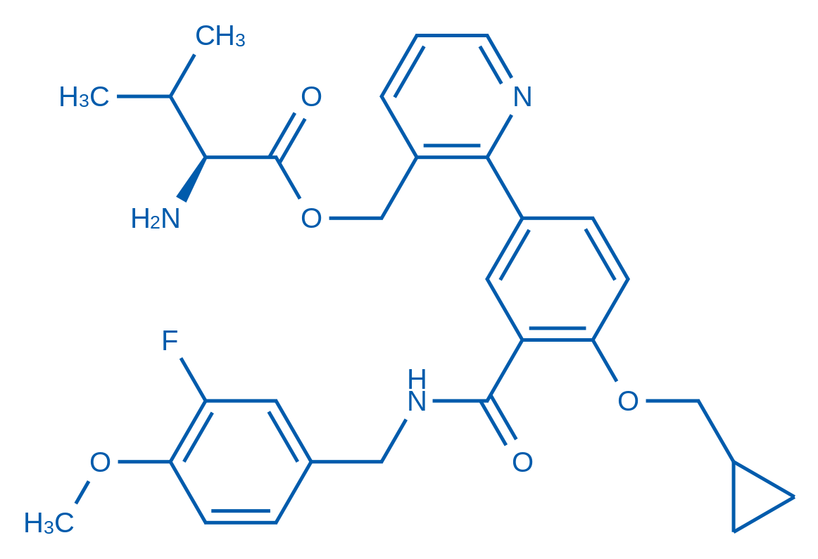 (2-(4-(Cyclopropylmethoxy)-3-((3-fluoro-4-methoxybenzyl)carbamoyl)phenyl)pyridin-3-yl)methyl L-valinate