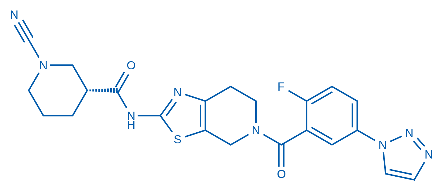 (R)-1-Cyano-N-(5-(2-fluoro-5-(1H-1,2,3-triazol-1-yl)benzoyl)-4,5,6,7-tetrahydrothiazolo[5,4-c]pyridin-2-yl)piperidine-3-carboxamide