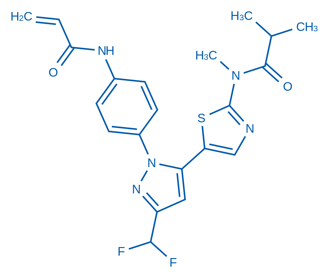 N-(4-(3-(Difluoromethyl)-5-(2-(N-methylisobutyramido)thiazol-5-yl)-1H-pyrazol-1-yl)phenyl)acrylamide