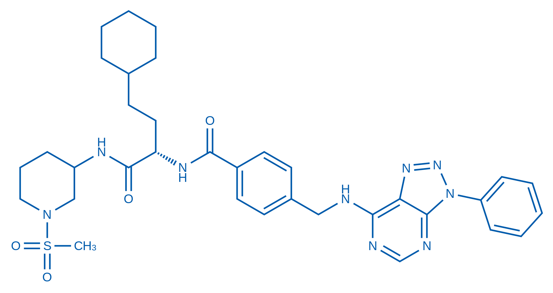N-((2S)-4-Cyclohexyl-1-((1-(methylsulfonyl)piperidin-3-yl)amino)-1-oxobutan-2-yl)-4-(((3-phenyl-3H-[1,2,3]triazolo[4,5-d]pyrimidin-7-yl)amino)methyl)benzamide