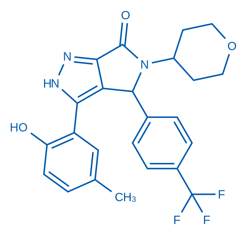 3-(2-Hydroxy-5-methylphenyl)-5-(tetrahydro-2H-pyran-4-yl)-4-(4-(trifluoromethyl)phenyl)-4,5-dihydropyrrolo[3,4-c]pyrazol-6(2H)-one