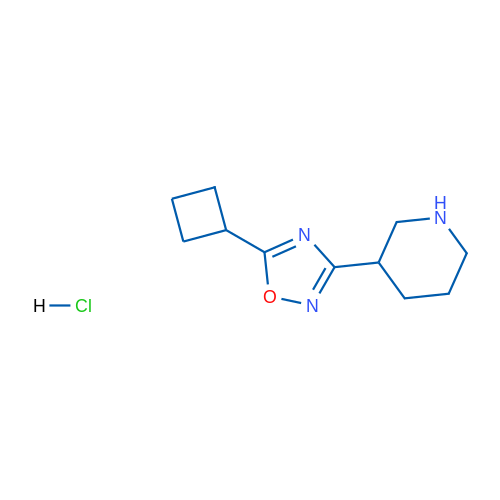 5-Cyclobutyl-3-(piperidin-3-yl)-1,2,4-oxadiazole hydrochloride