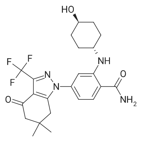 4-(6,6-Dimethyl-4-oxo-3-(trifluoromethyl)-4,5,6,7-tetrahydro-1H-indazol-1-yl)-2-((trans-4-hydroxycyclohexyl)amino)benzamide