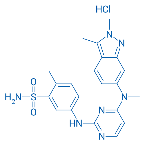 5-((4-((2,3-Dimethyl-2H-indazol-6-yl)(methyl)amino)pyrimidin-2-yl)amino)-2-methylbenzenesulfonamide hydrochloride
