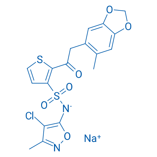 Sodium (4-chloro-3-methylisoxazol-5-yl)((2-(2-(6-methylbenzo[d][1,3]dioxol-5-yl)acetyl)thiophen-3-yl)sulfonyl)amide