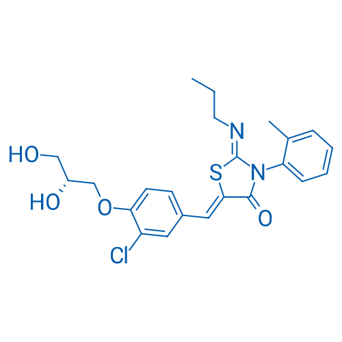 (Z)-5-((Z)-3-Chloro-4-((R)-2,3-dihydroxypropoxy)benzylidene)-2-(propylimino)-3-(o-tolyl)thiazolidin-4-one