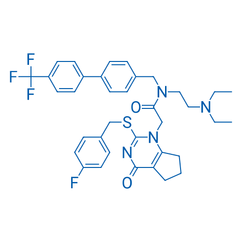 N-(2-(Diethylamino)ethyl)-2-(2-((4-fluorobenzyl)thio)-4-oxo-4,5,6,7-tetrahydro-1H-cyclopenta[d]pyrimidin-1-yl)-N-((4'-(trifluoromethyl)-[1,1'-biphenyl]-4-yl)methyl)acetamide
