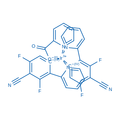 Bis[2-(5-cyano-4,6-difluorophenyl)pyridinato-C2,N](picolinato) Iridium(III)