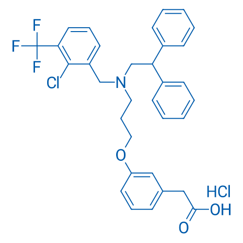 2-(3-(3-((2-Chloro-3-(trifluoromethyl)benzyl)(2,2-diphenylethyl)amino)propoxy)phenyl)acetic acid hydrochloride